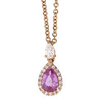 Collana World Diamond Group Donna in Oro rosa Zaffiro rosa 0.54 Ct GRB300PS - GRB300PS